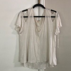 White cold shoulder free people top